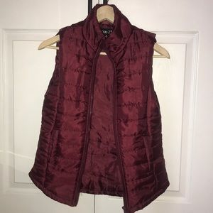 Burgundy puffer vest
